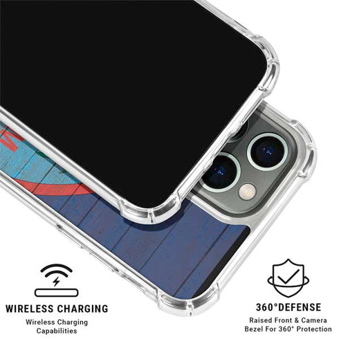 Guam Flag Dark Wood iPhone 16 Pro Max Clear Case
